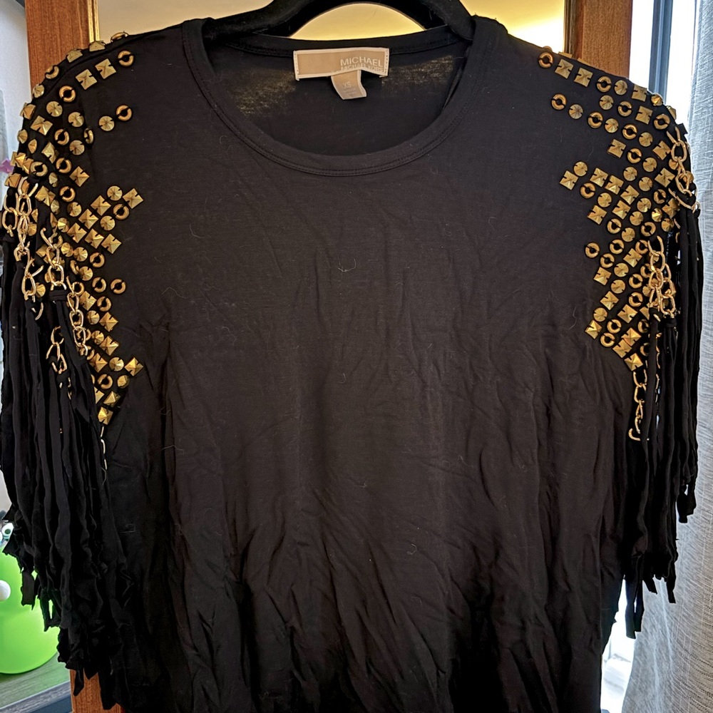 Michael Kors Black Top with Gold Accents